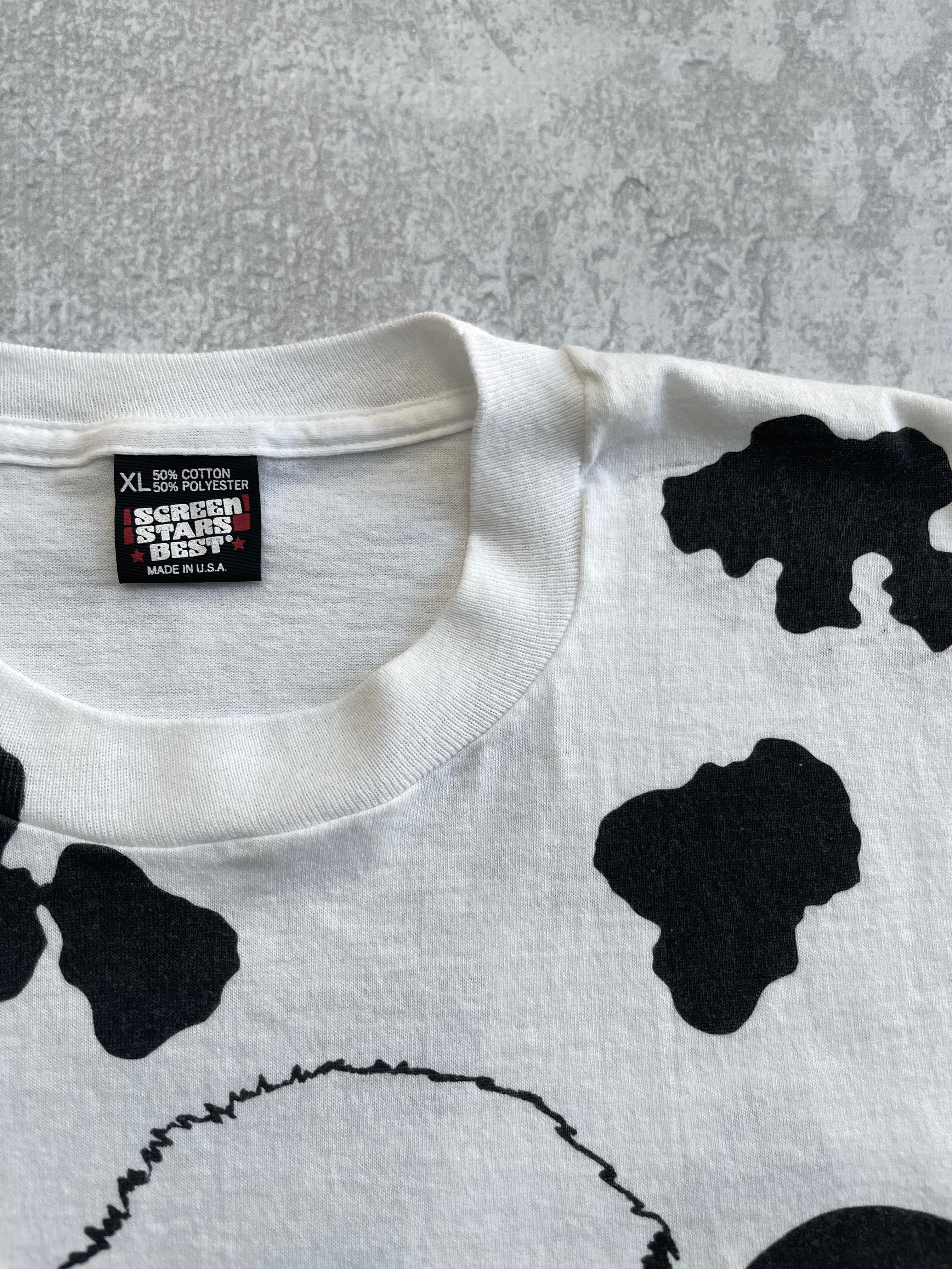 Vintage 90s Cow All Over Print Tee Shirt - XL