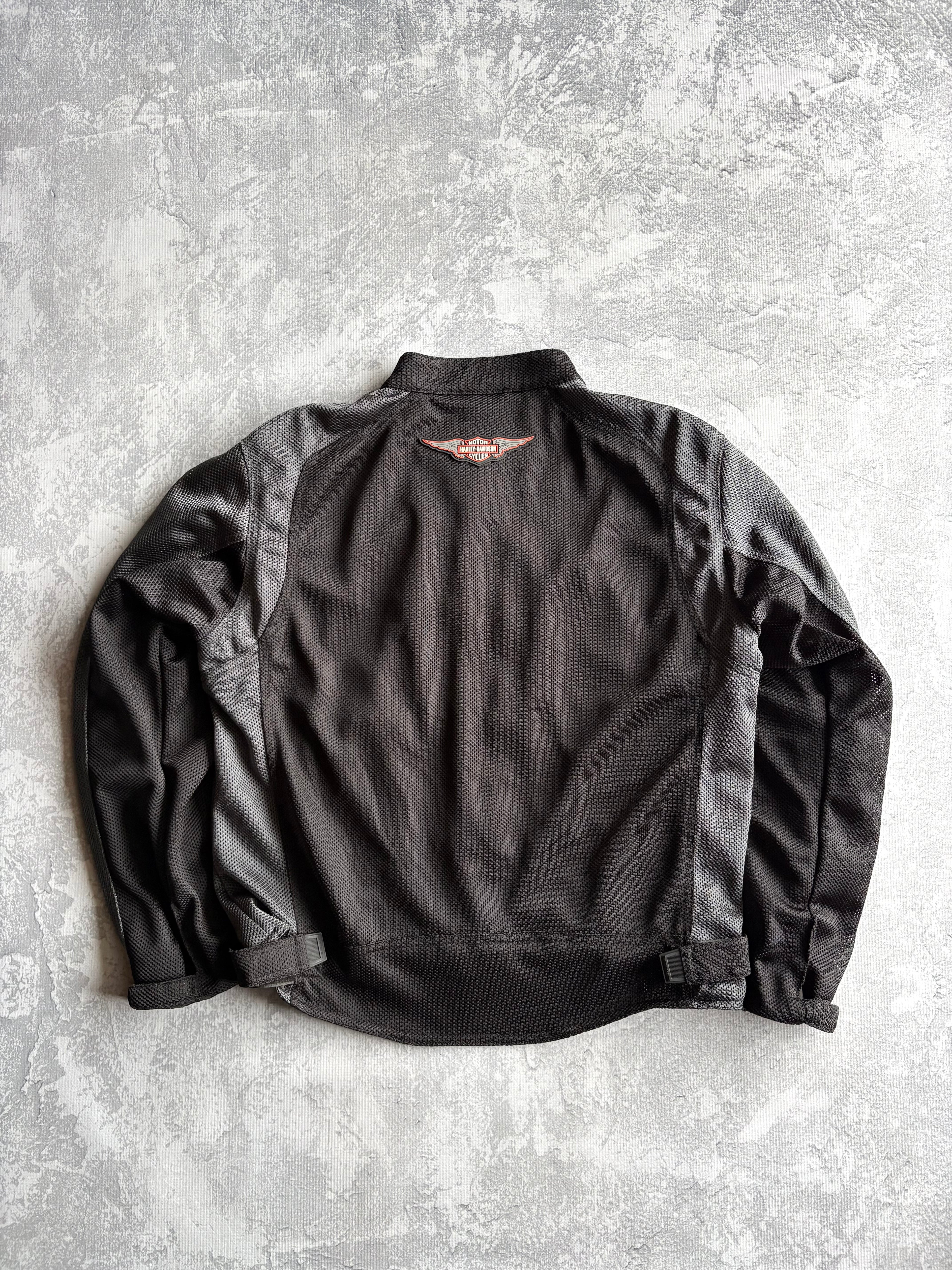 Vintage 90s Harley Davidson Logo Black Mesh Jacket - XL