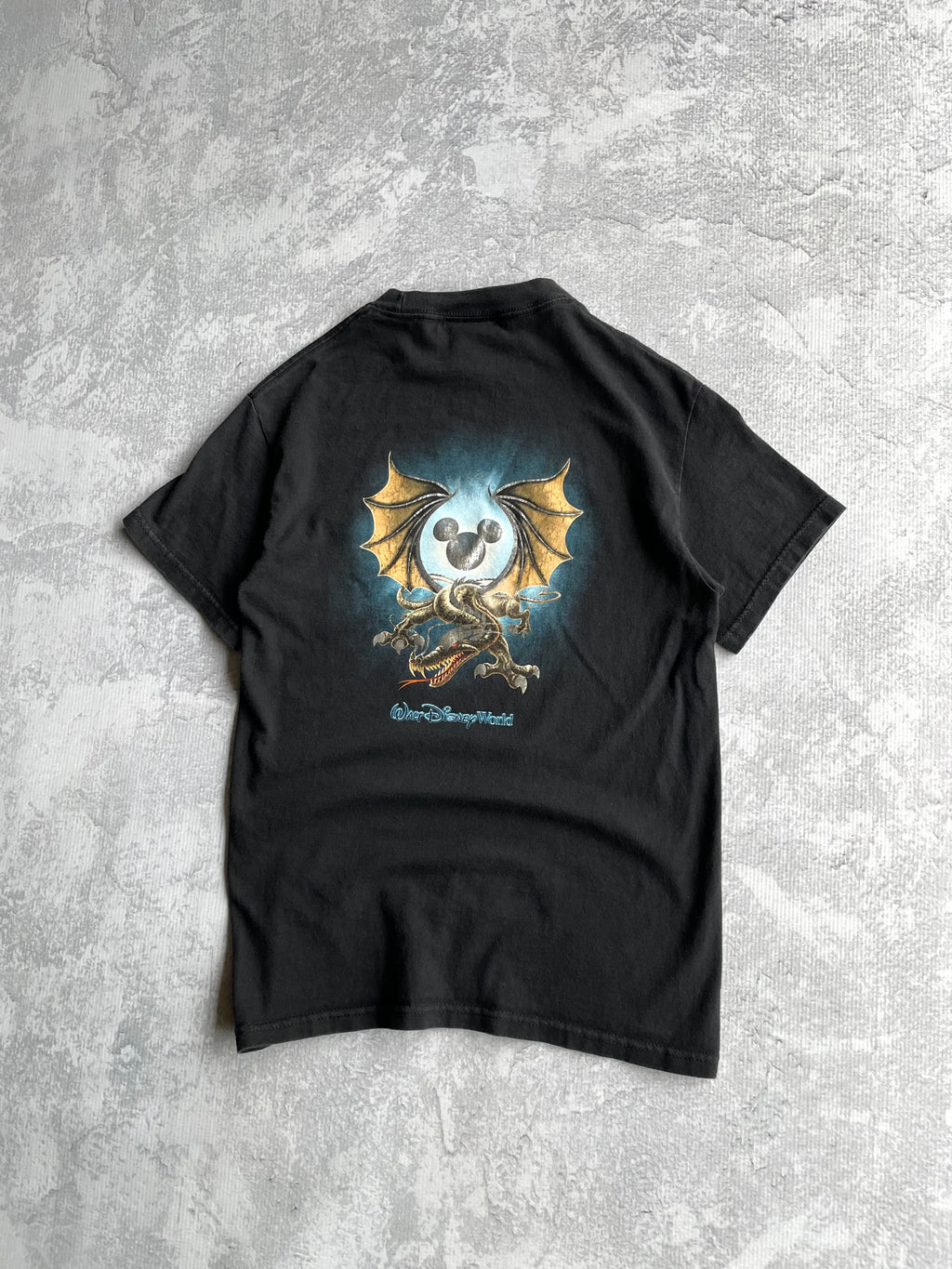 Vintage 90s Disney World Dragon Black Tee Shirt - S