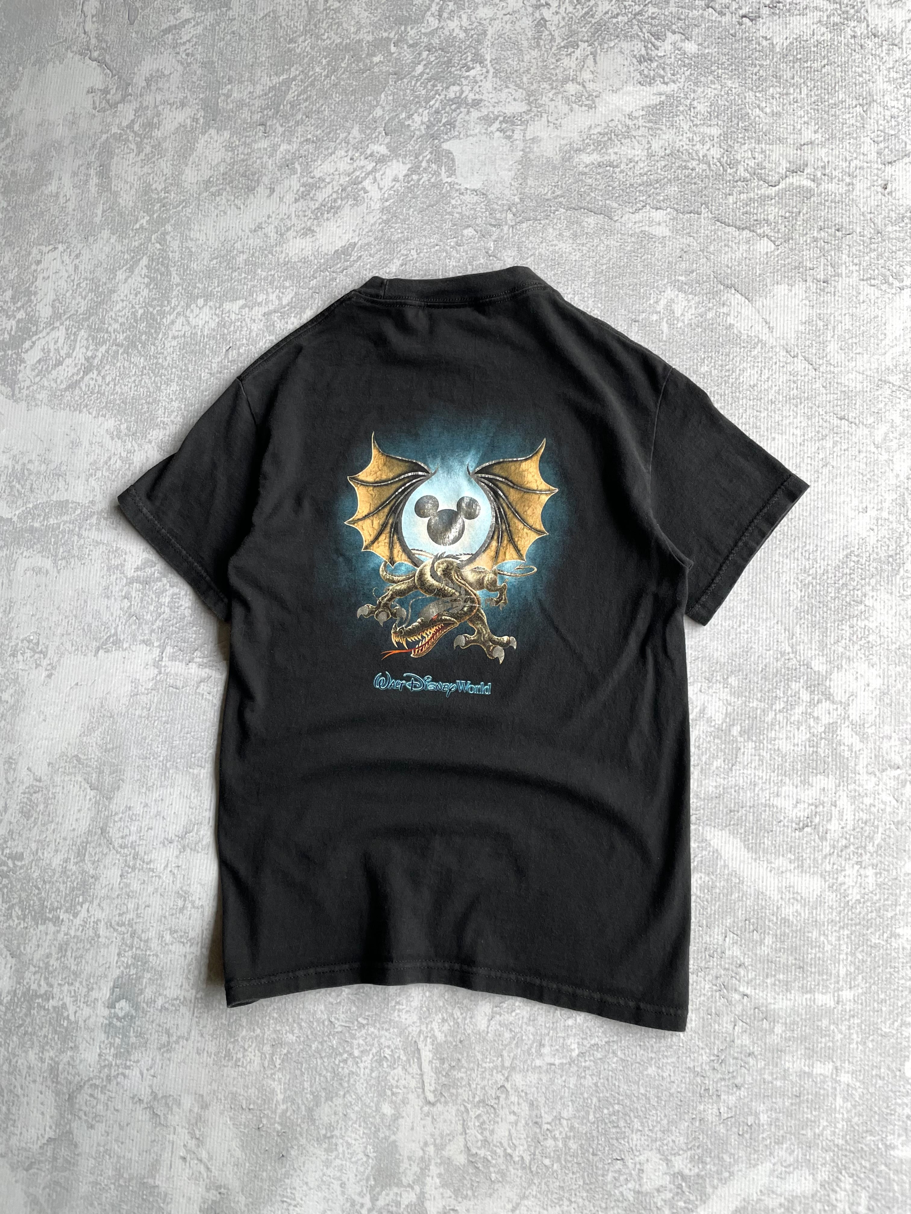 Vintage 90s Disney World Dragon Black Tee Shirt - S