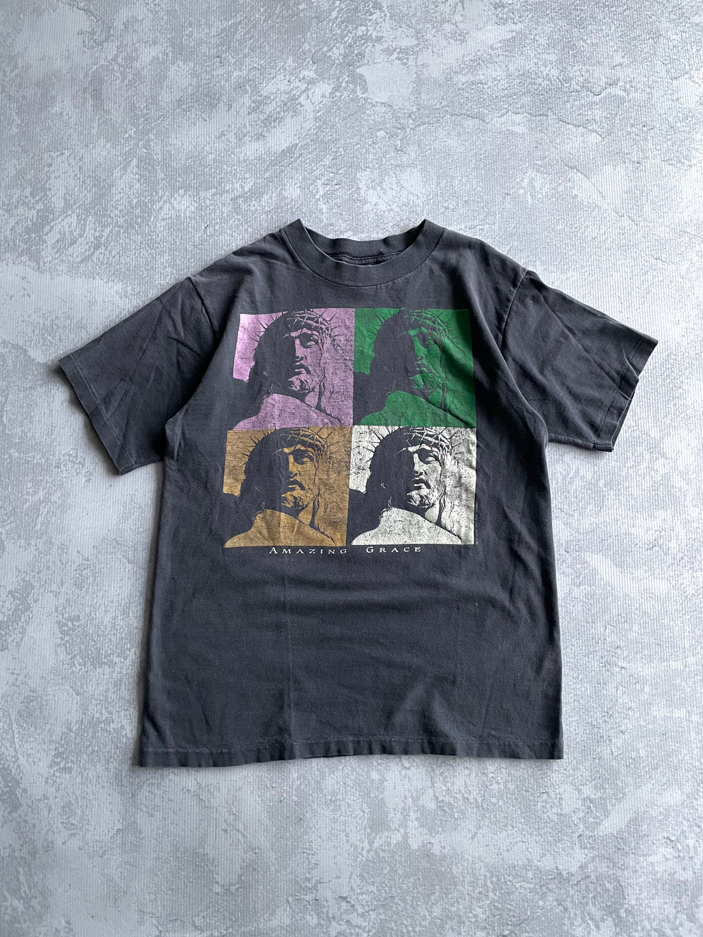 Vintage 1991 Living Epistle Jesus Amazing Grace Faded Tee Shirt - M