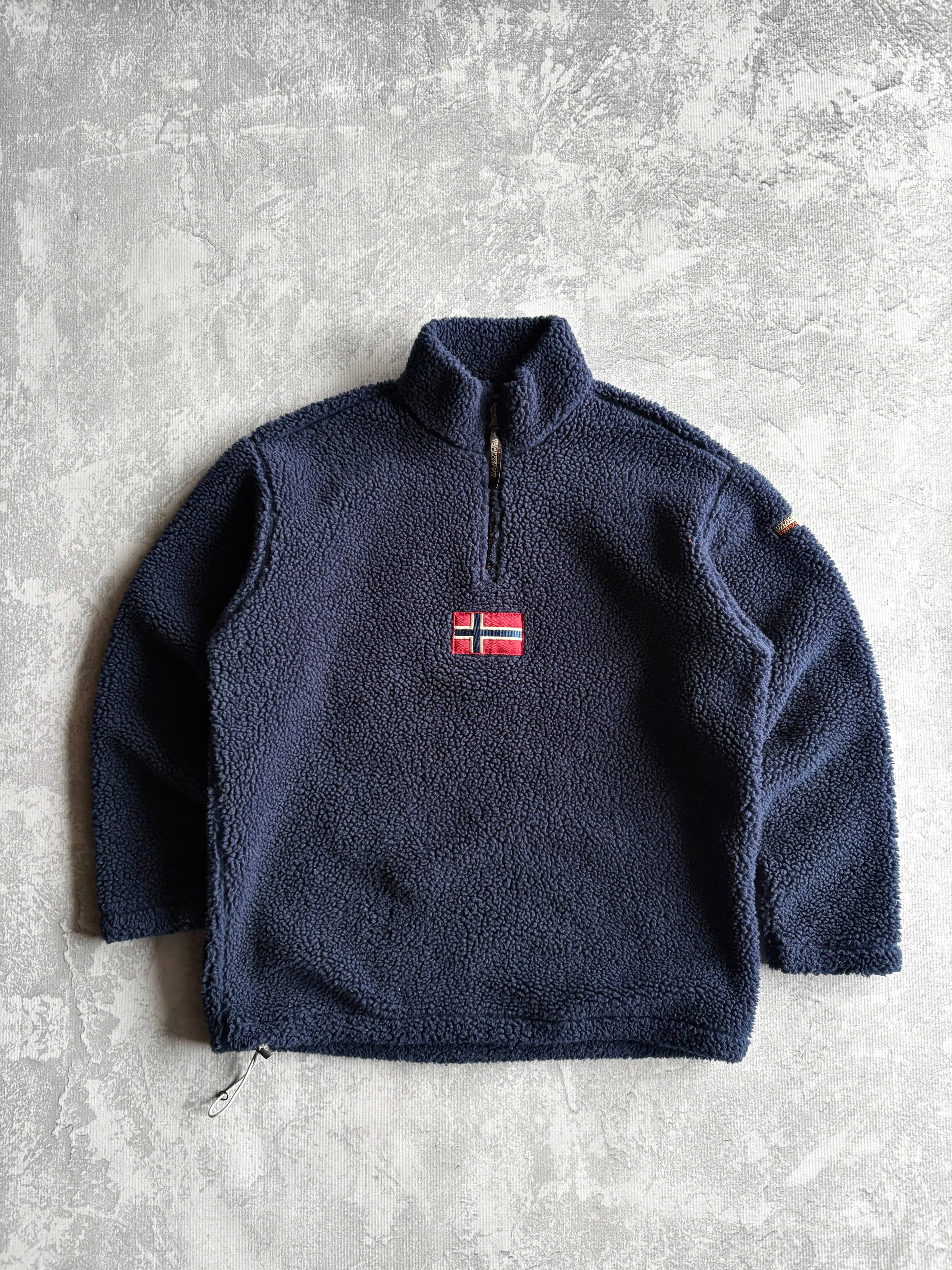 Vintage 90s NAPAPIJRI Quarter Zip Ayas Blue Fleece - L