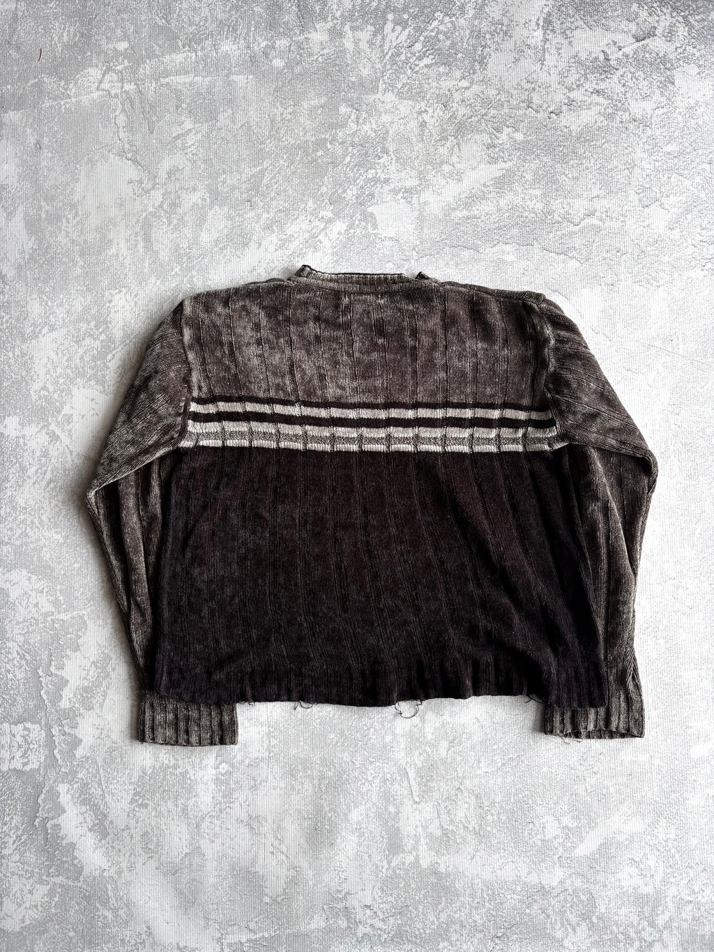 Vintage Croft and Barrow Knit Striped Dark Tone Sweater - M
