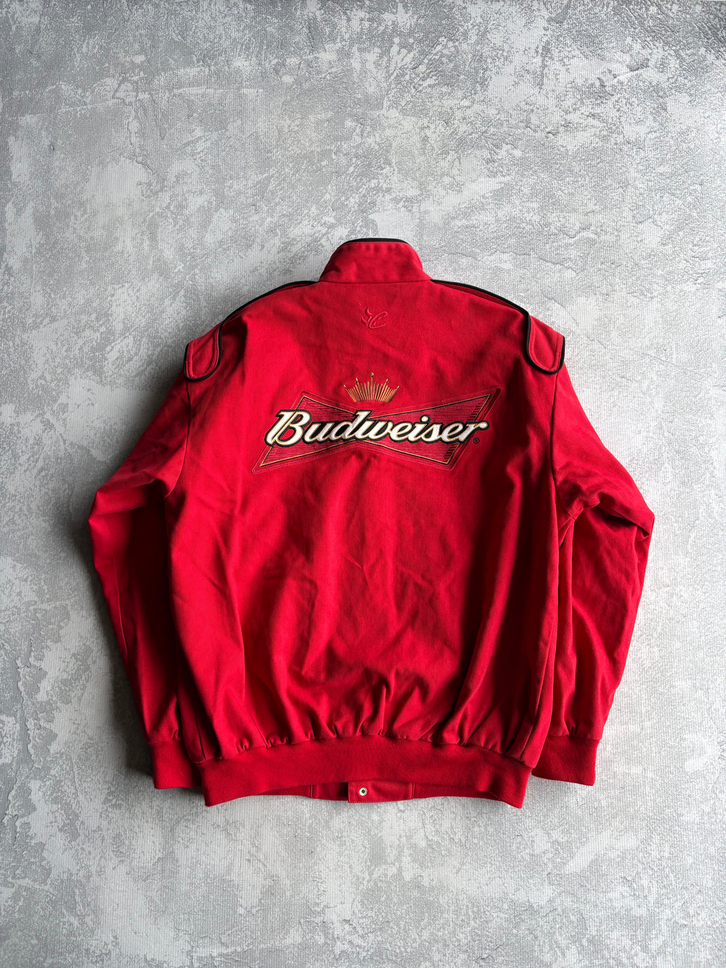 Vintage 90s Dale Earnhardt Jr NASCAR Budweiser Red Jacket - L