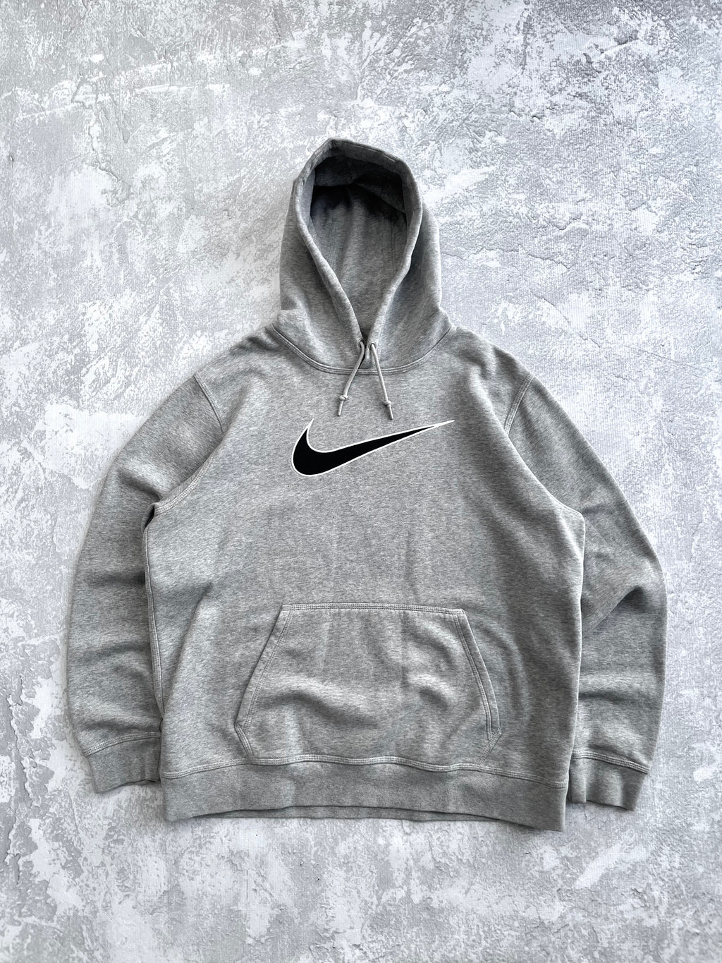 2000s Y2k Nike Center Swoosh Grey Hoodie - XL