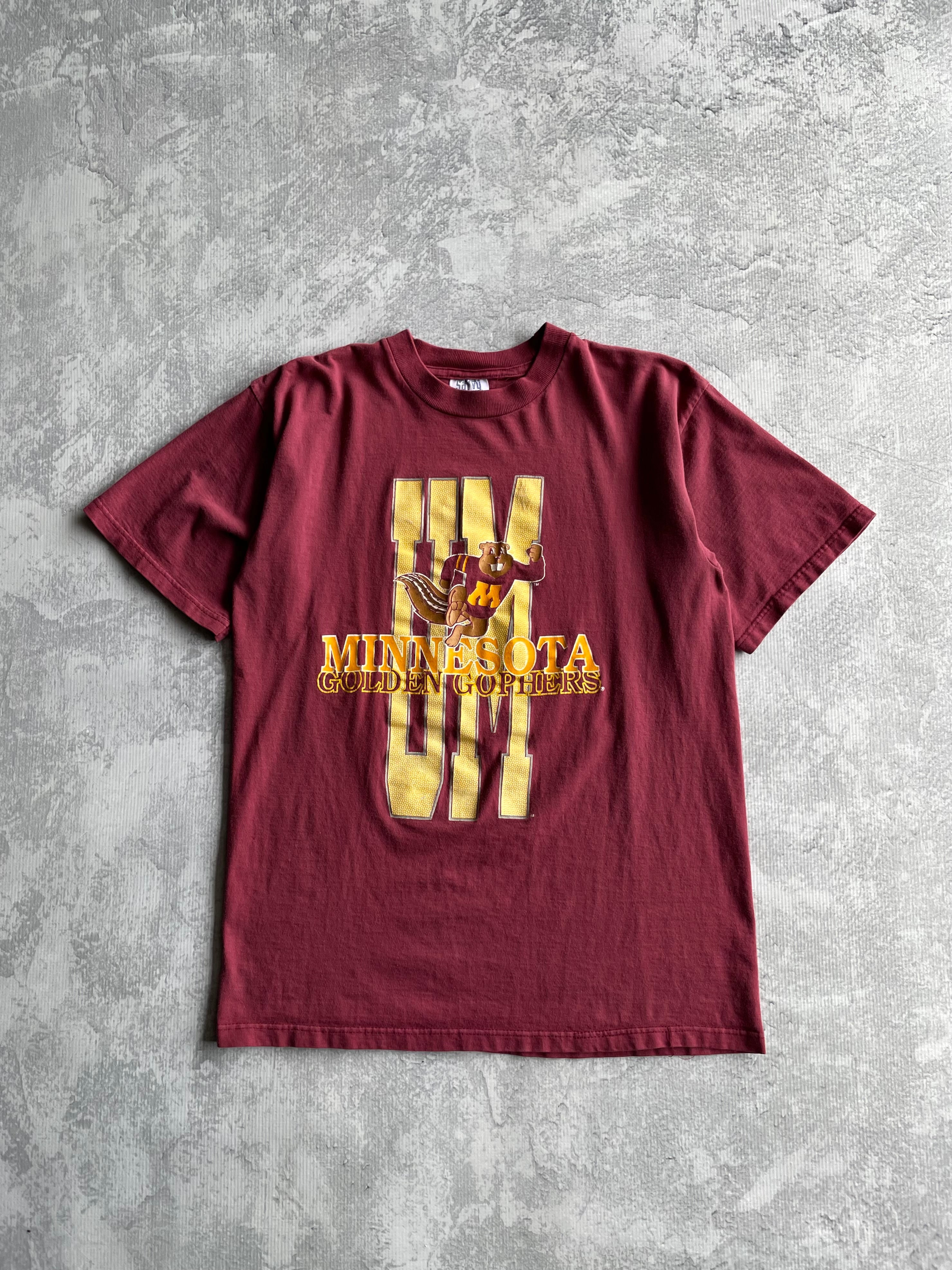 Vintage 90s University of Minnesota Gophers Spellout Tee Shirt - L