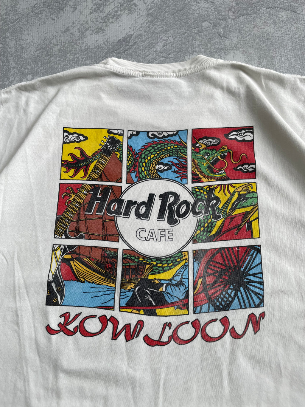 Vintage 90s Hard rock Dragon White Tee Shirt - XL