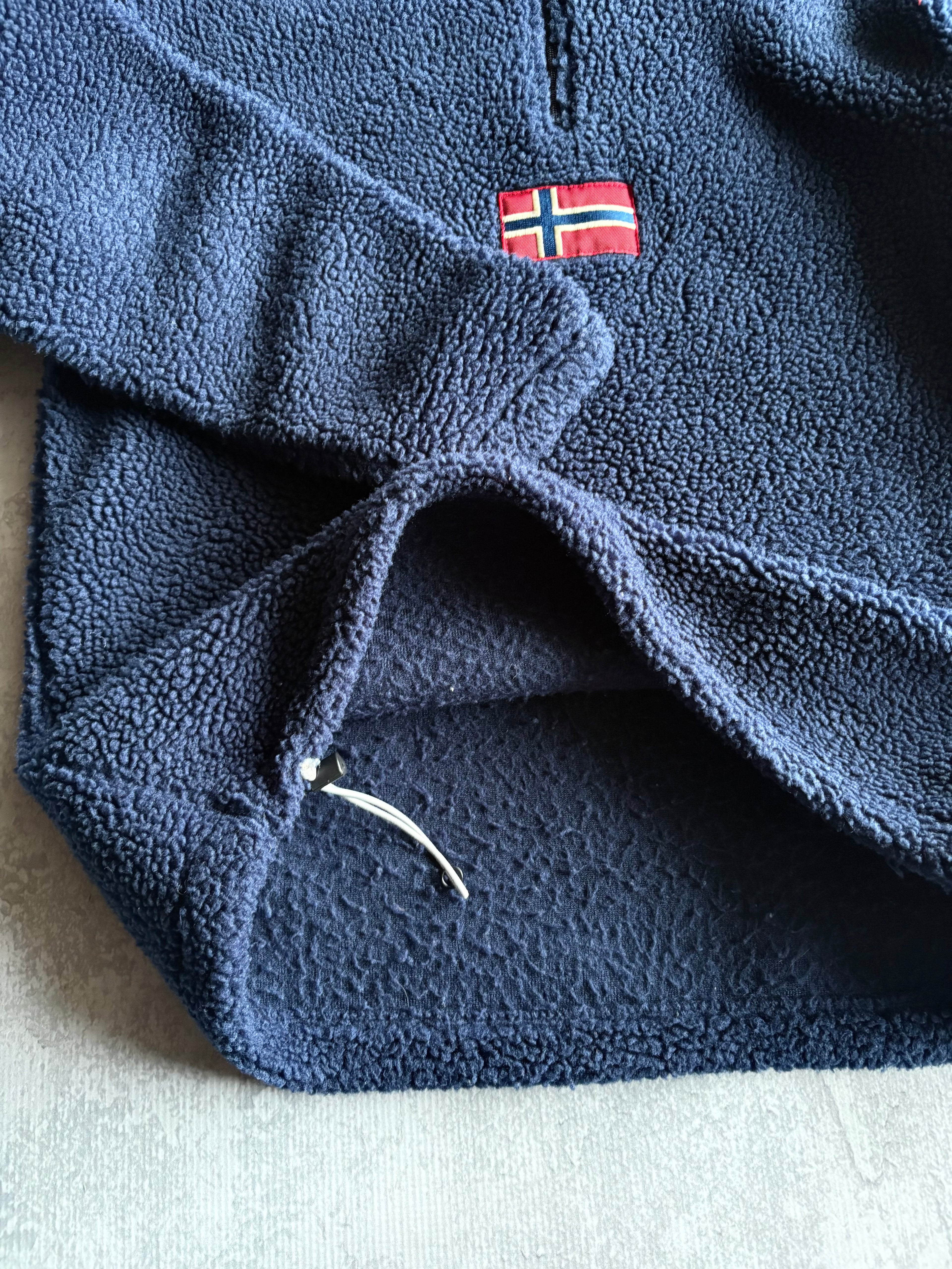 Vintage 90s NAPAPIJRI Quarter Zip Ayas Blue Fleece - L