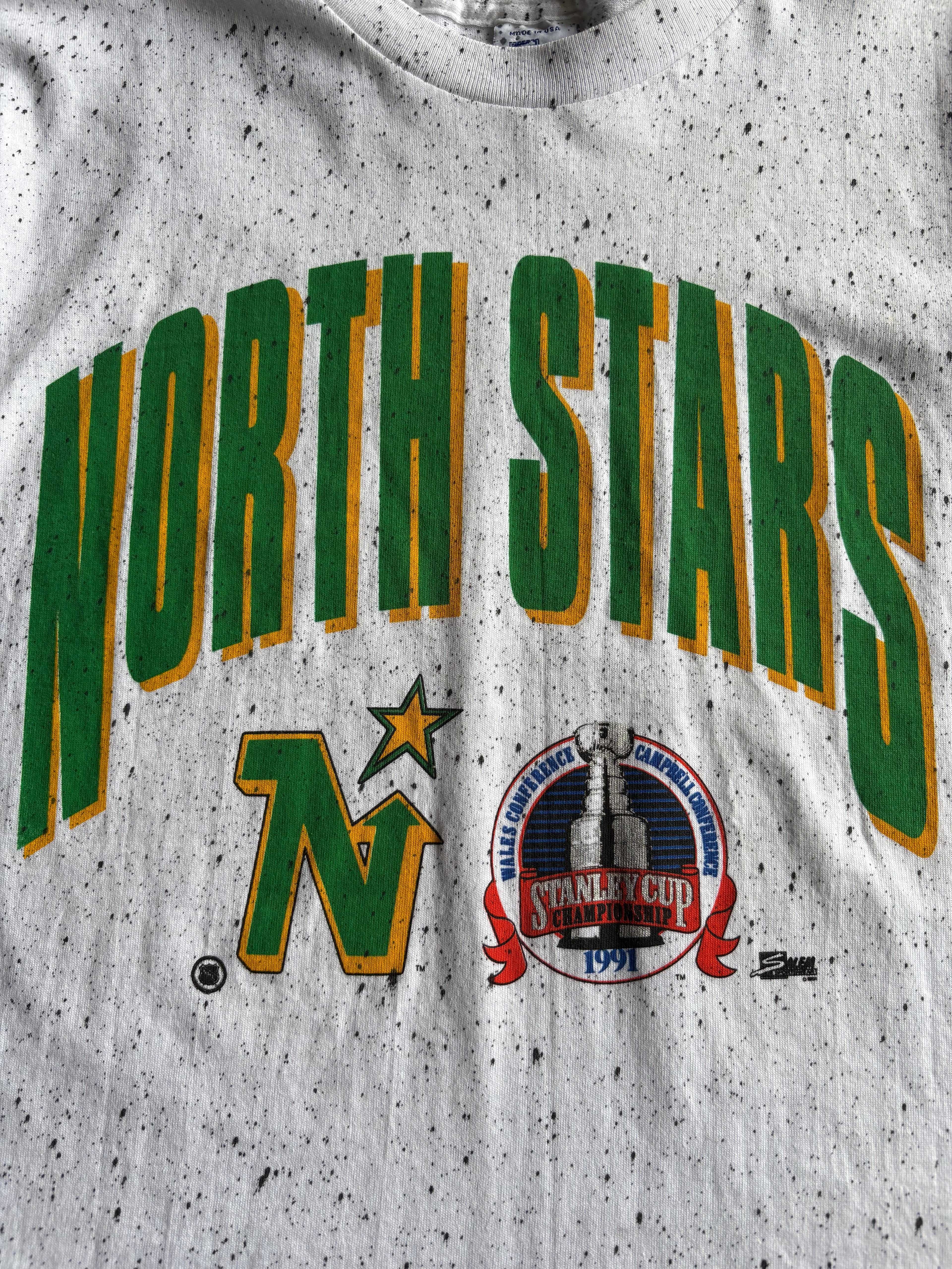 Vintage 1991 North Stars Stanley Cup Champions Salem Sportswear AOP Tee Shirt - XL