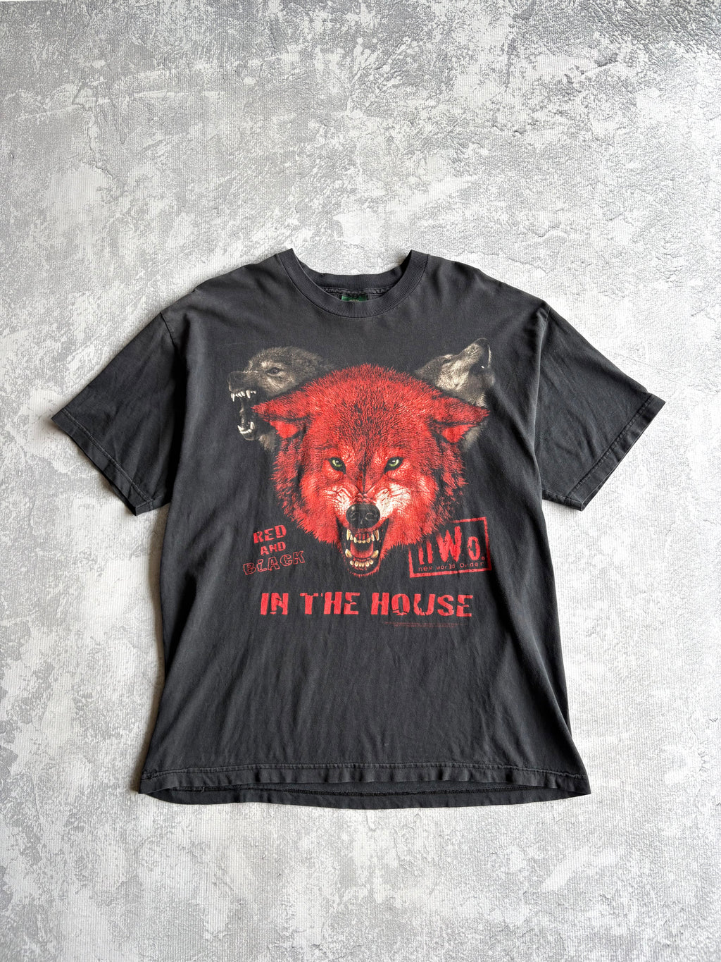 Vintage 1998 WCW NWO Wolfpac Big Print Tee Shirt - XL