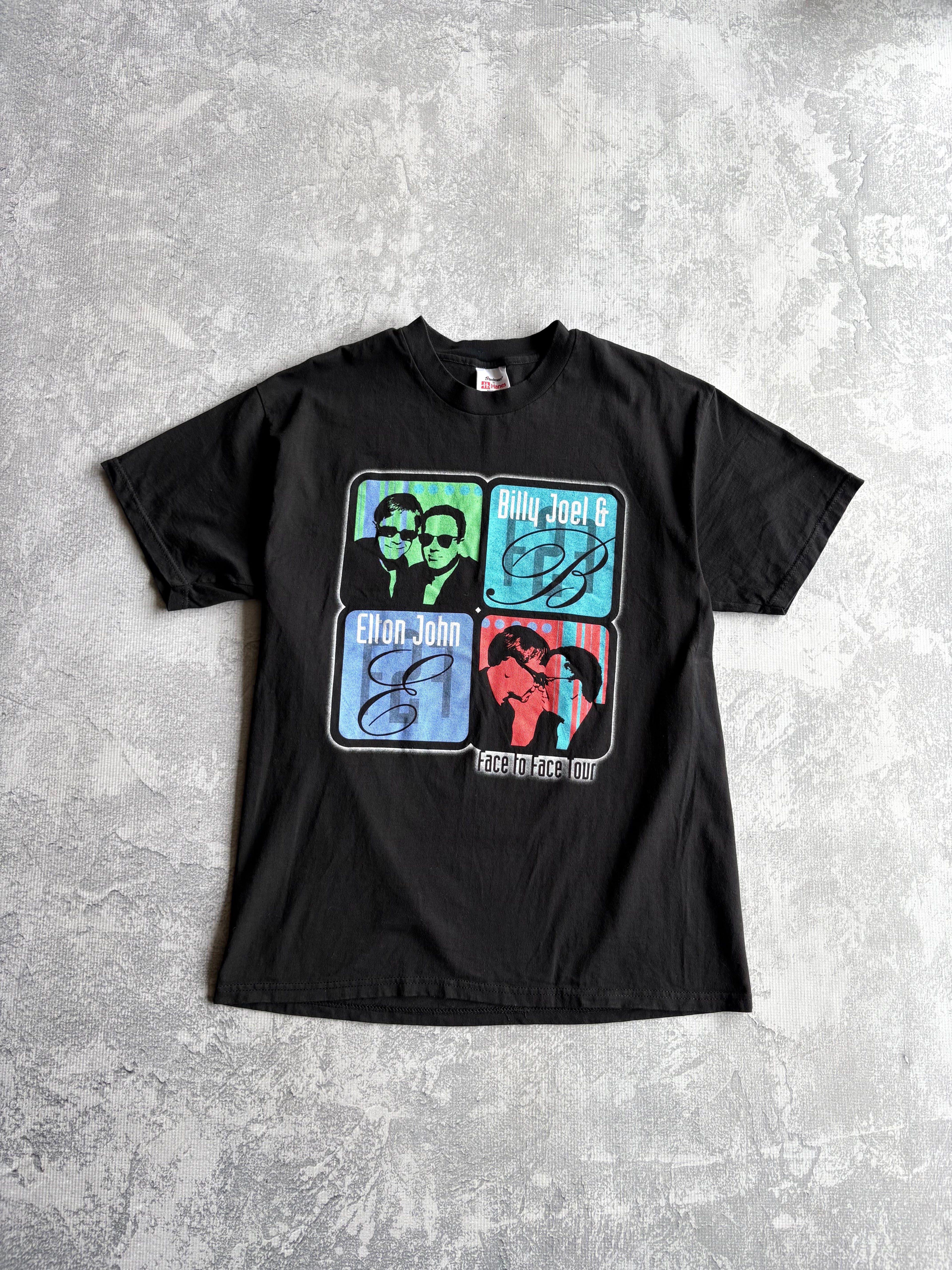 2001 Billy Joel Elton John Black Tour Tee Shirt - L