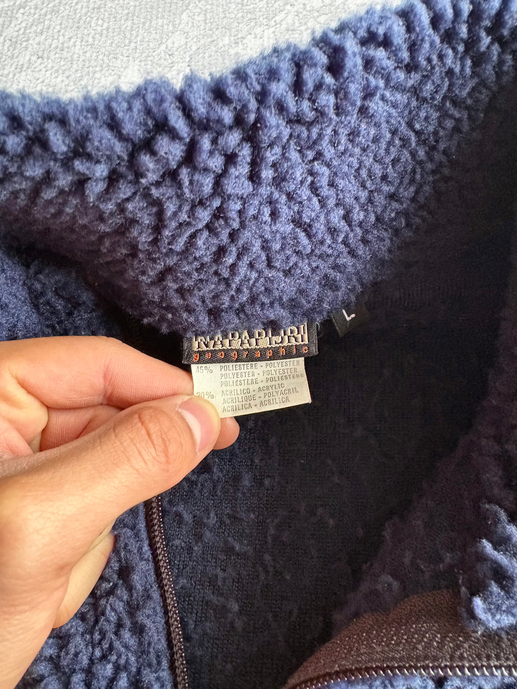 Vintage 90s NAPAPIJRI Quarter Zip Ayas Blue Fleece - L