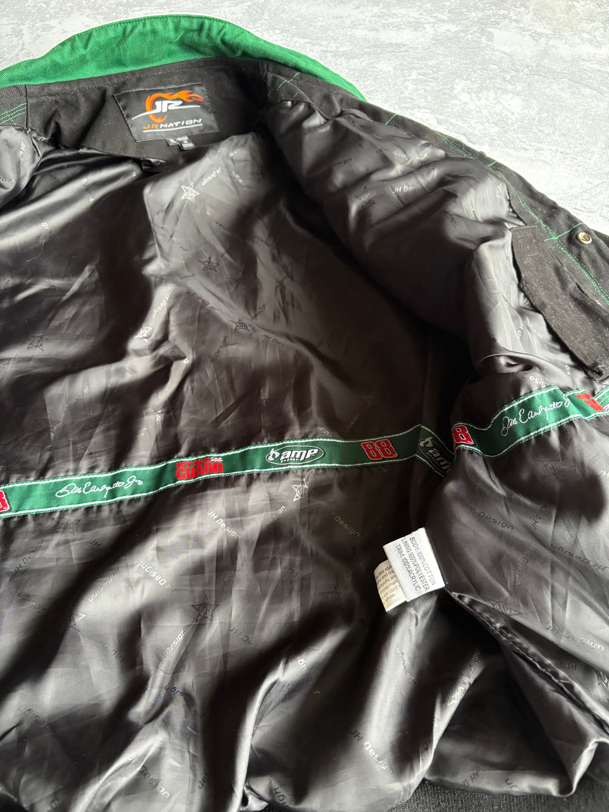 Vintage 2000s NASCAR Dale Earnhardt Jr. #88 Adidas AMP Energy Black Racing Jacket - XL