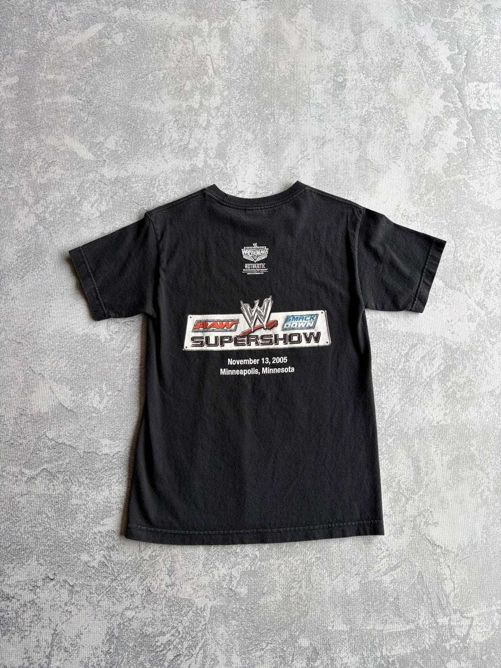Vintage 2000s WWE RAW Smack Down Supershow Wrestling Black Tee Shirt - S