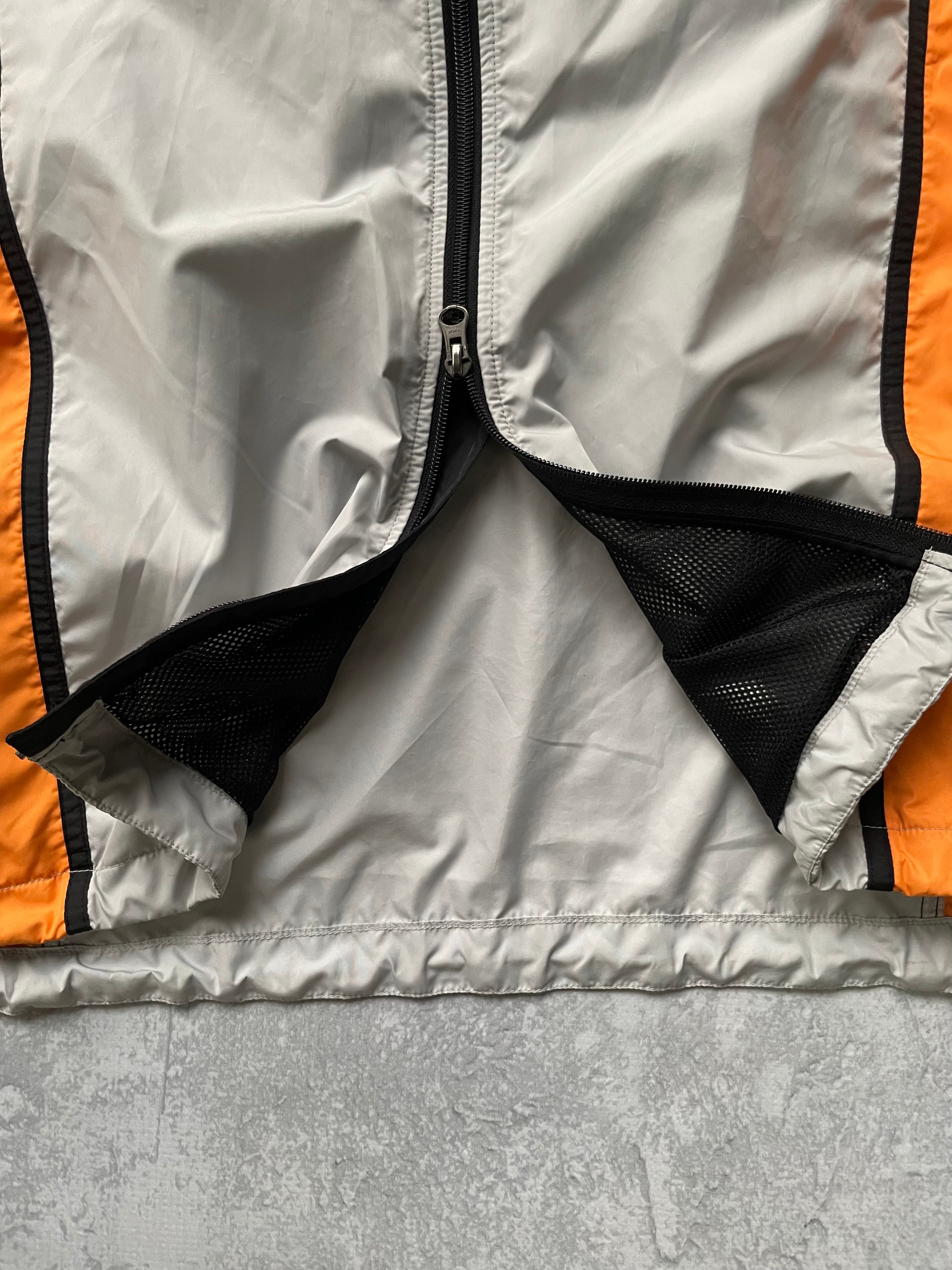 Vintage Y2k Nike Grey & Orange Windbreaker - 2XL