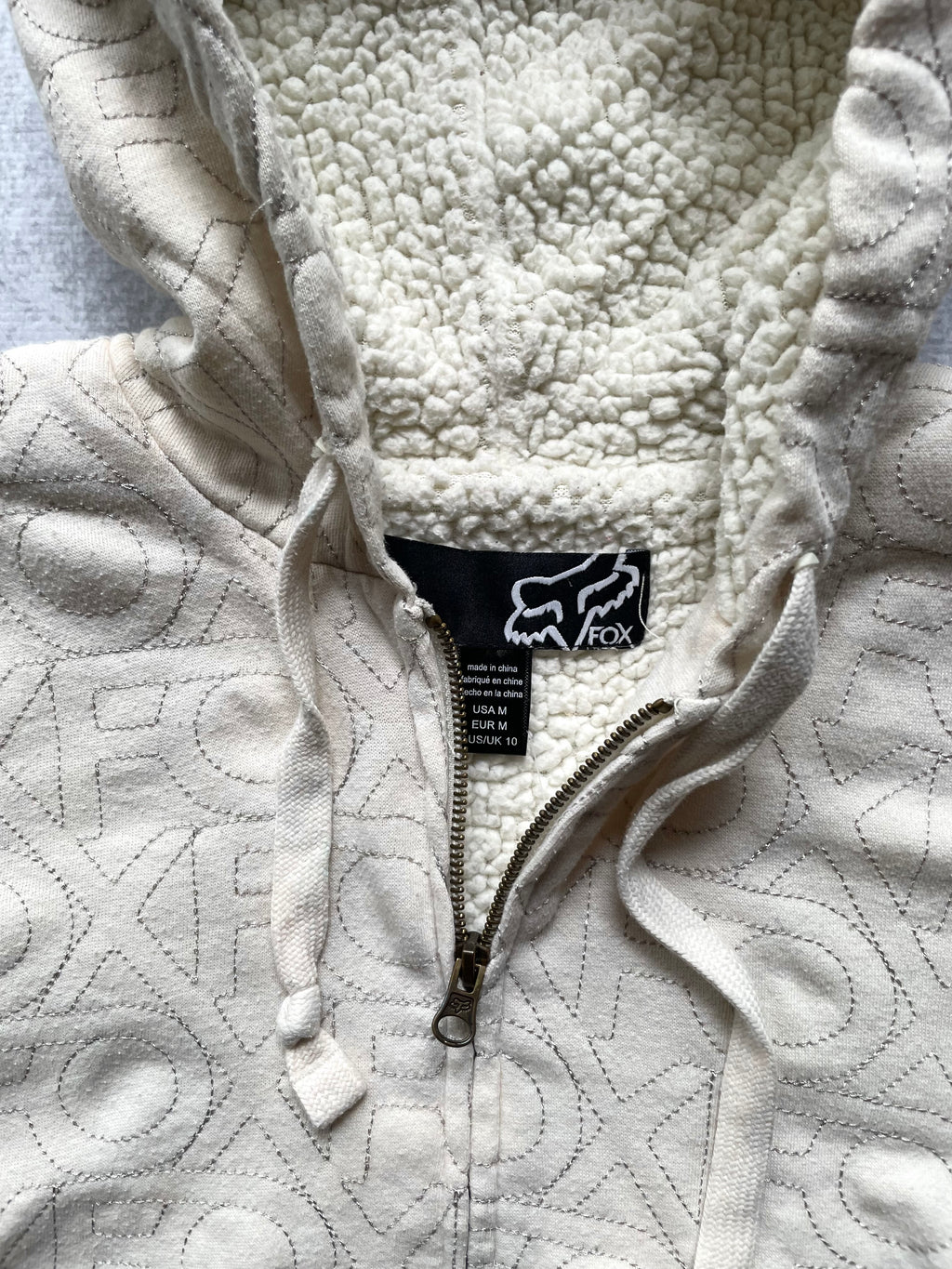 Vintage 2000s Y2K Fox Racing Fur Lined Zip Up Womens Hoodie - M