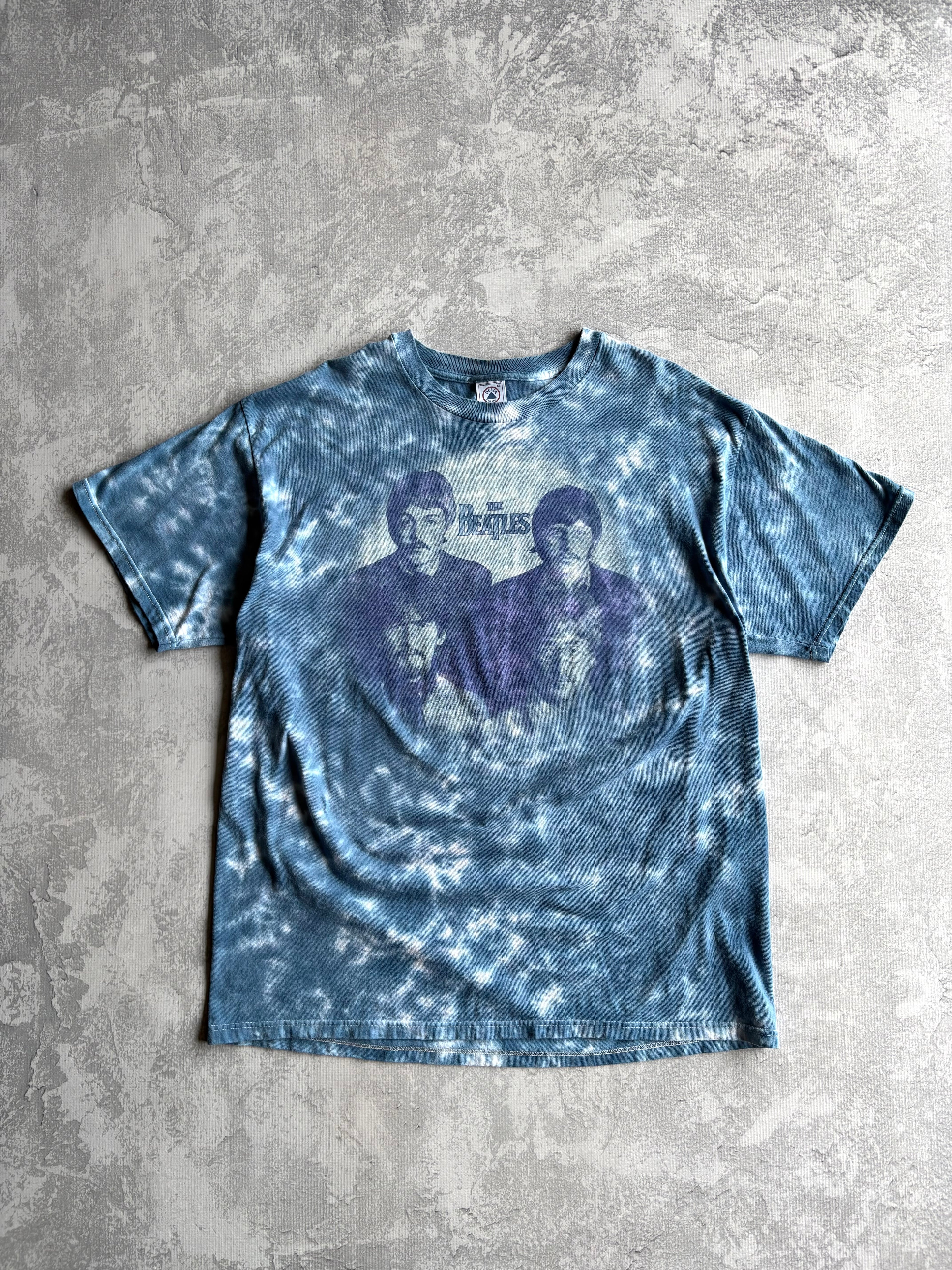 Vintage 90s The Beatles Tie Dye Blue Tee Shirt - XL