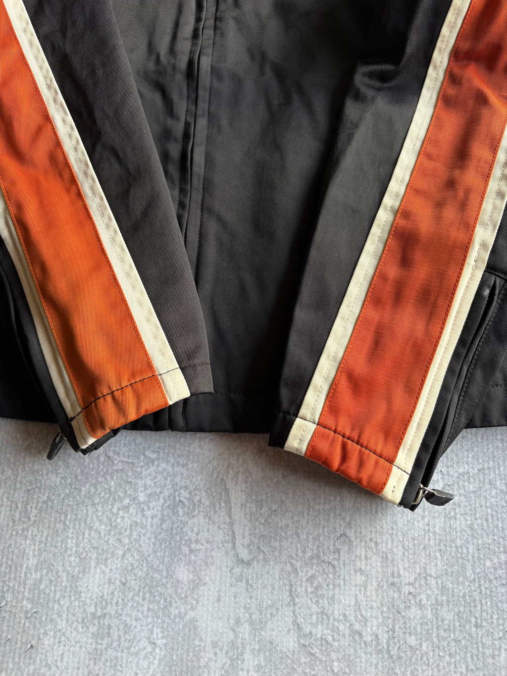 Vintage 90s Harley Davidson Nylon Striped Black Jacket - L