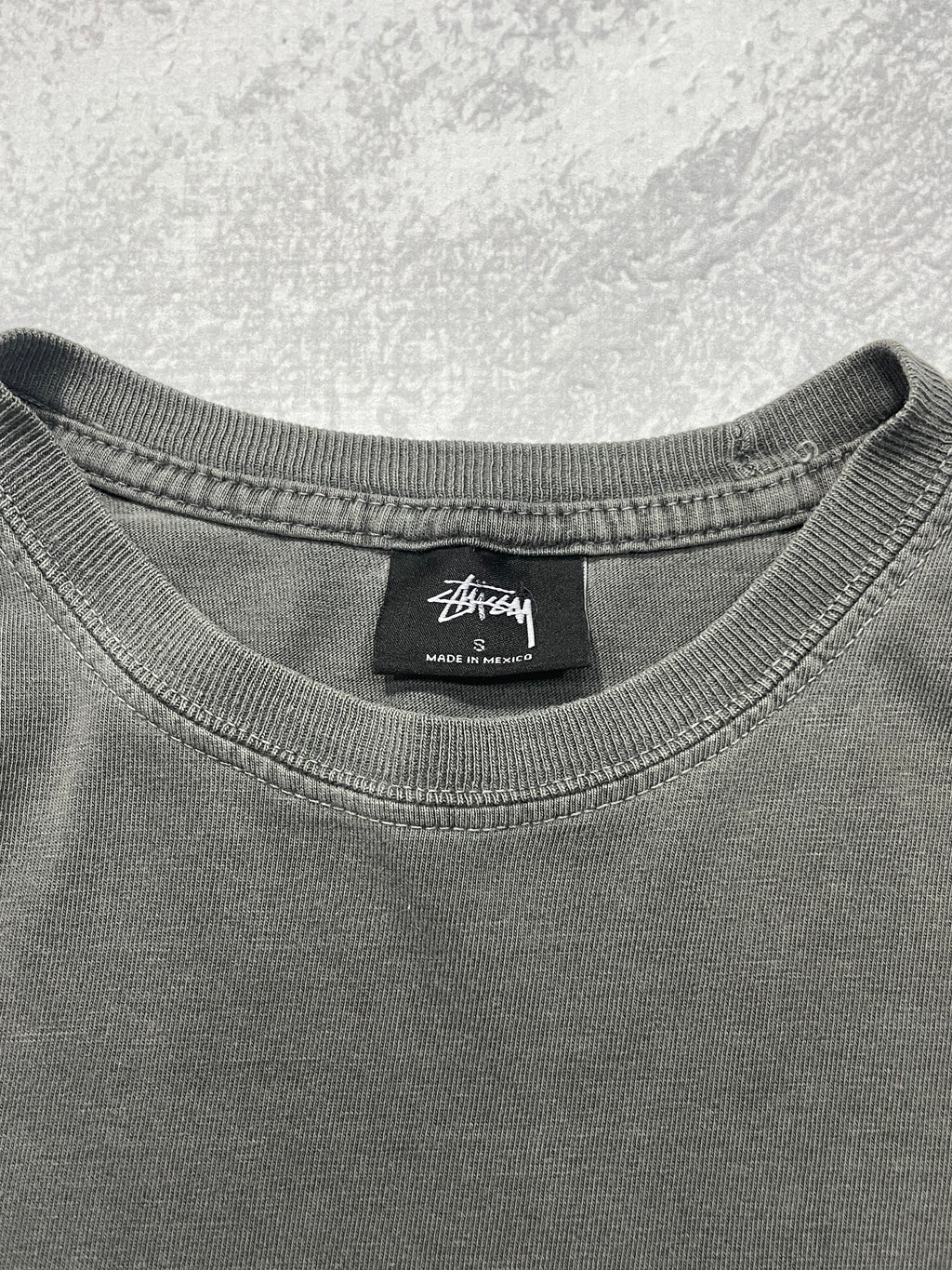 Stussy Surf Pocket Grey Tee Shirt - S