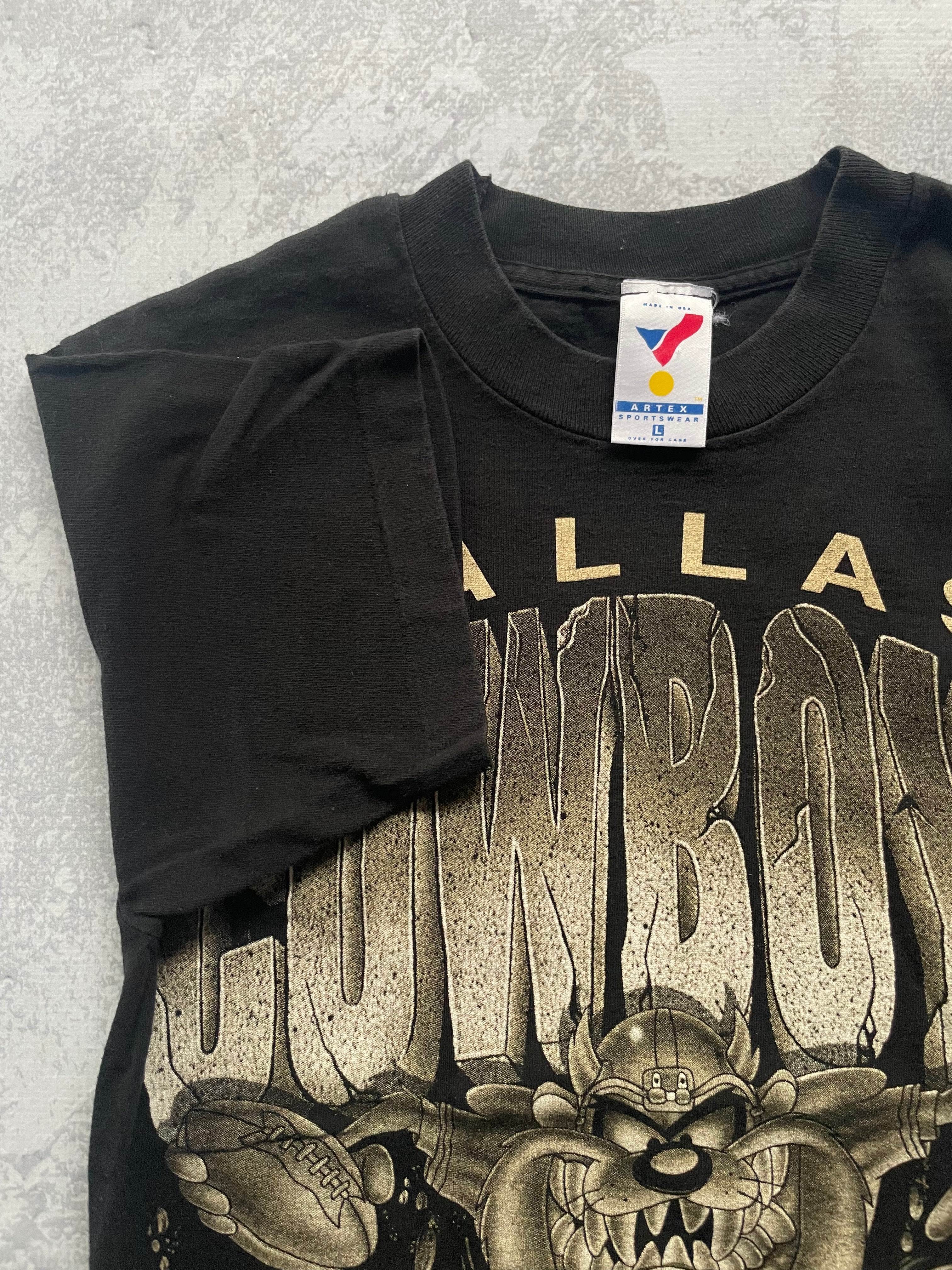 Vintage 90s Dallas Cowboys Taz Looney Tunes Spellout Tee Shirt - M