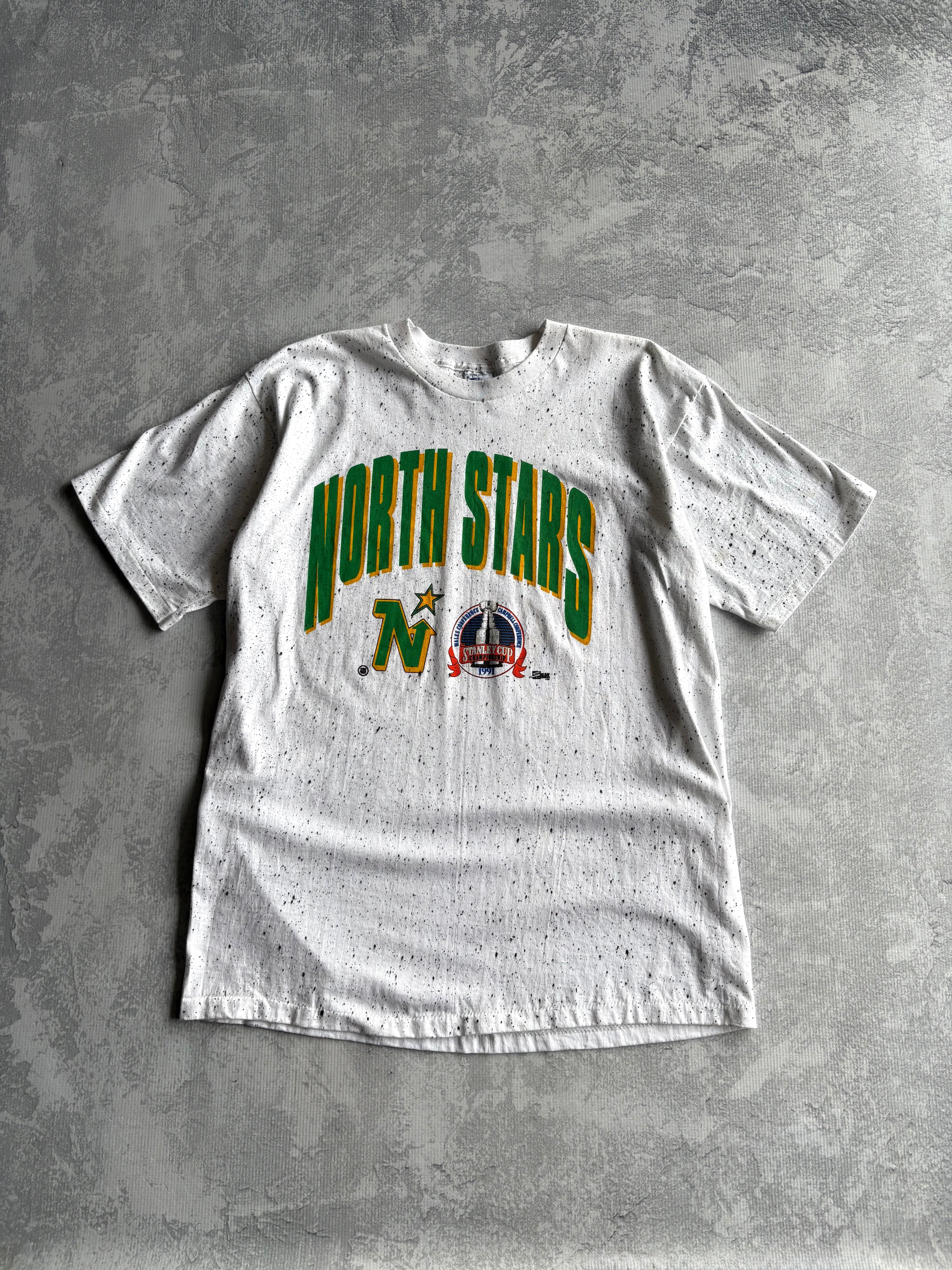Vintage 1991 North Stars Stanley Cup Champions Salem Sportswear AOP Tee Shirt - XL