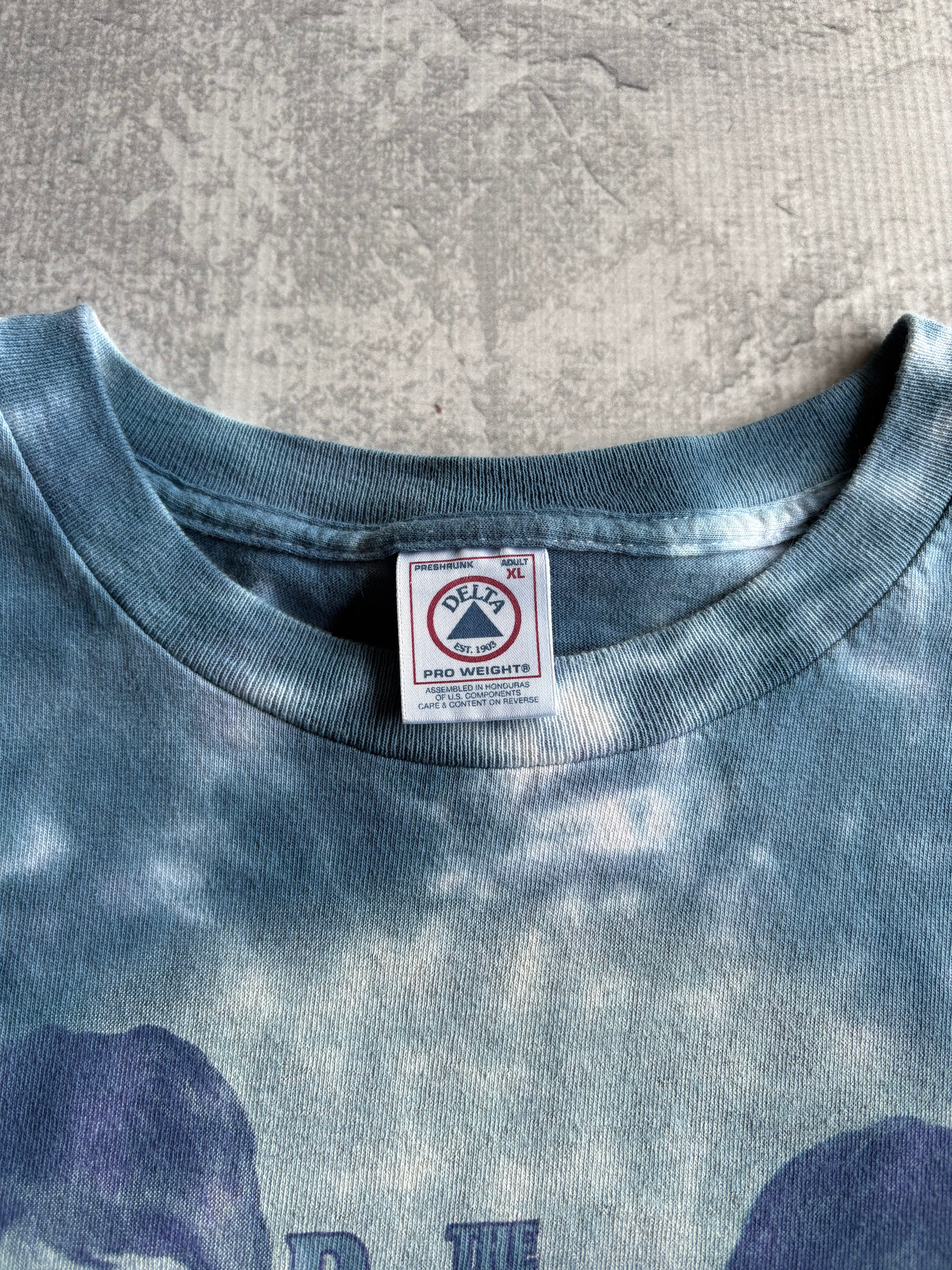 Vintage 90s The Beatles Tie Dye Blue Tee Shirt - XL