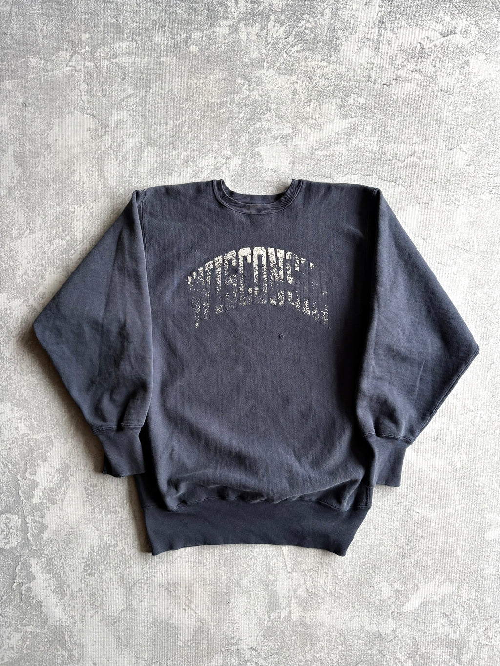 Vintage 90s Champion Wisconsin Reverse Weave Navy Sweatshirt - 2XL