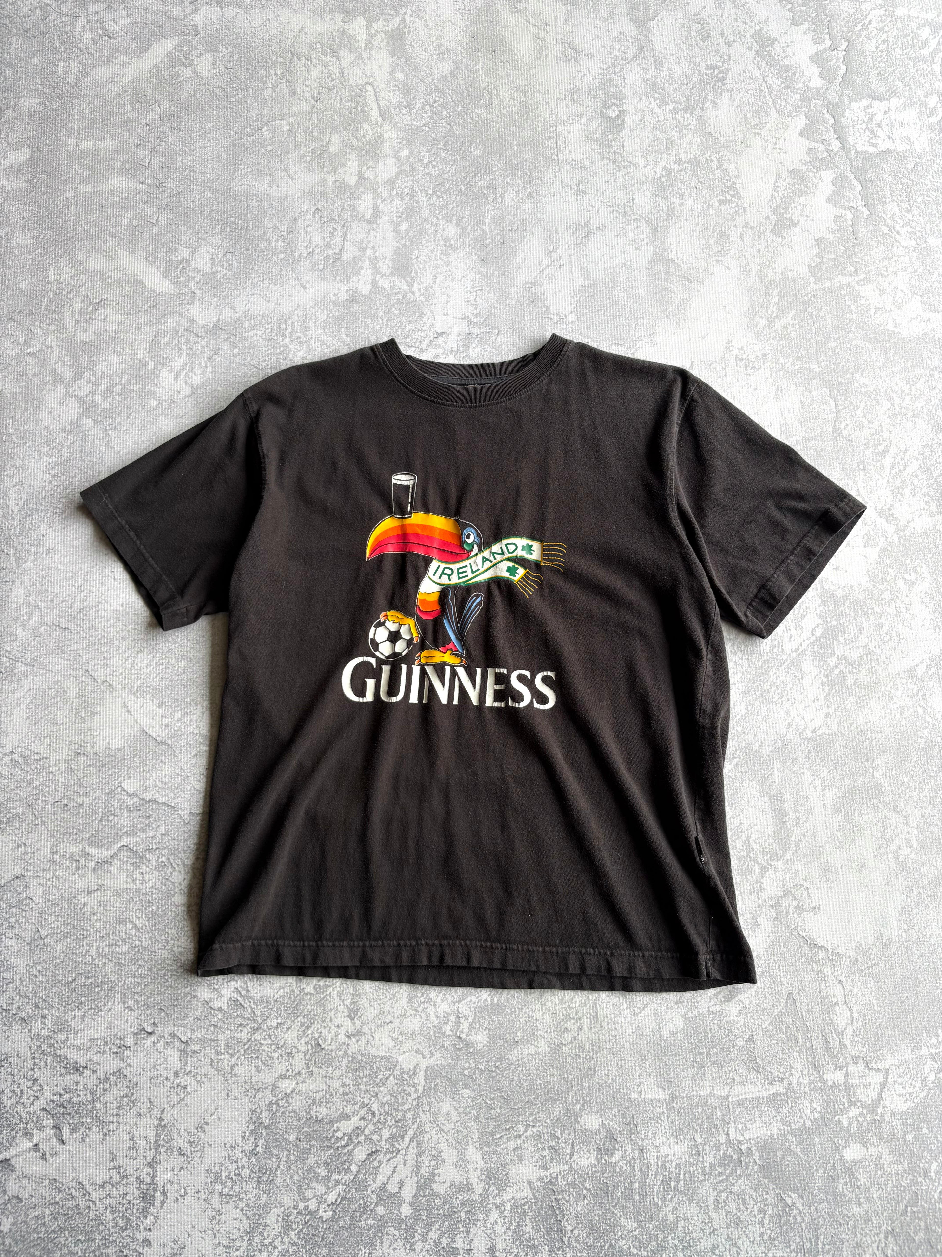 Vintage Guinness Ireland Toucan Soccer Black Tee Shirt - L