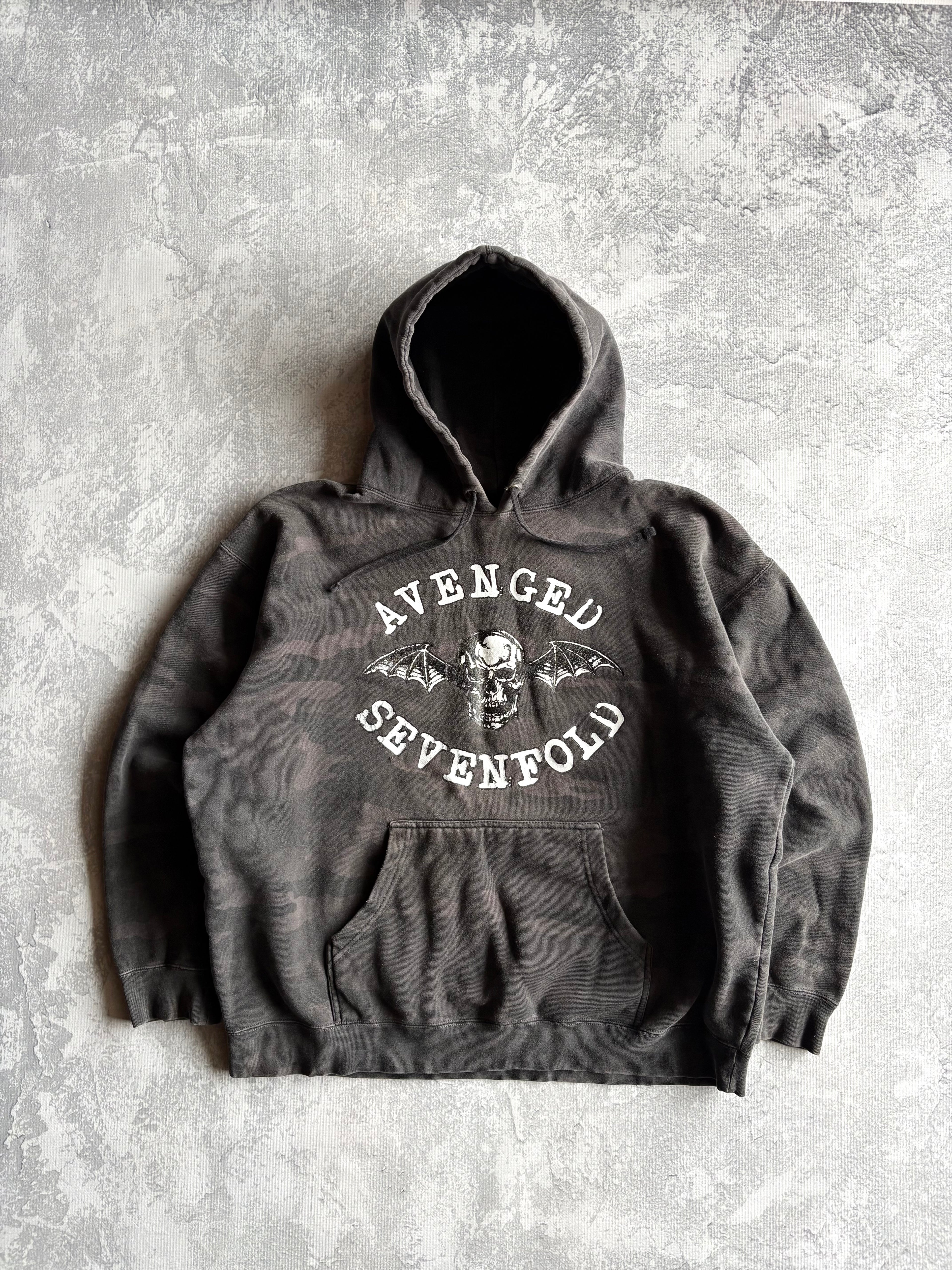 Vintage Y2k Avenged Sevenfold Band Tie Dye Hoodie - XL