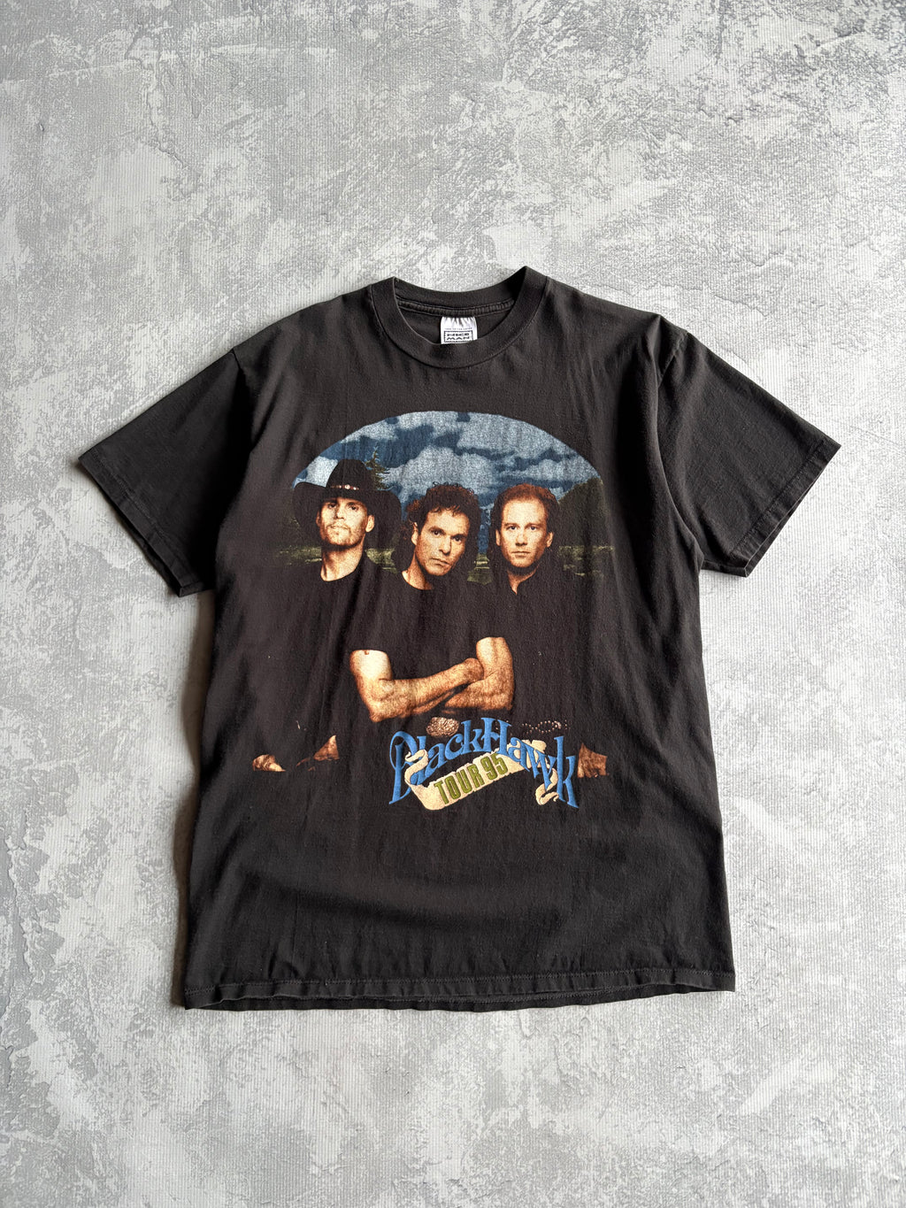 Vintage 1995 BlackHawk Tour Country Rock Band Tee Shirt - XL