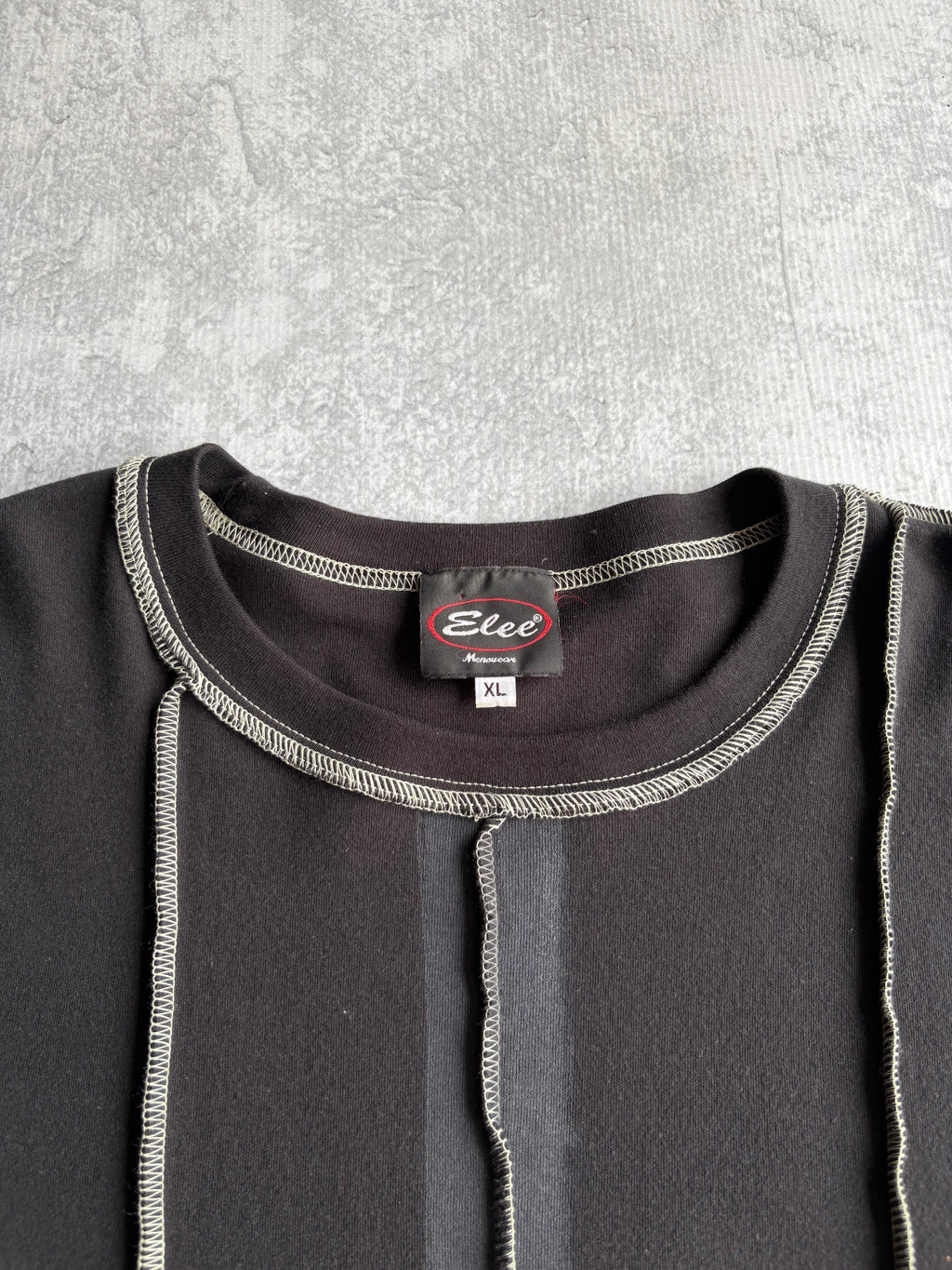 Vintage Elee Menoucan Patterned Topstitched Long Sleeve Shirt - XL