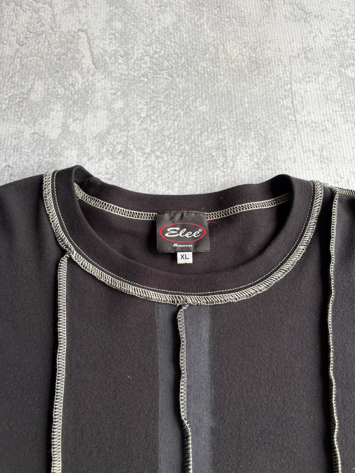 Vintage Elee Menoucan Patterned Topstitched Long Sleeve Shirt - XL